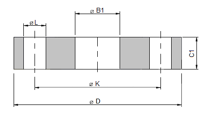 Dimensiones brida plana EN-1092-1 Type 1 PN-2.5