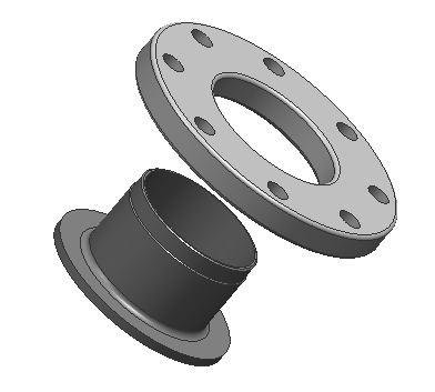brida loca + aro con cuello EN-1092-1 Type 1 PN10
