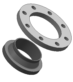 brida loca + aro con cuello EN-1092-1 Type 1 PN10